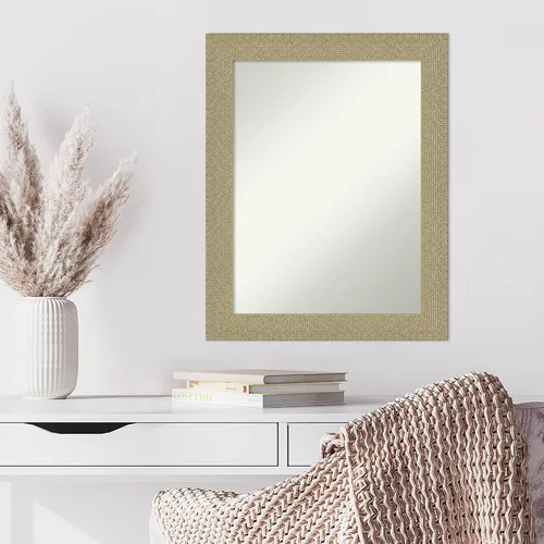 Vista 6 de Amanti Art Espejo de pared dorado de 28 x 22 pulgadas, espejo de baño rectangular dorado para decoración de pared de sala de estar, marco casual