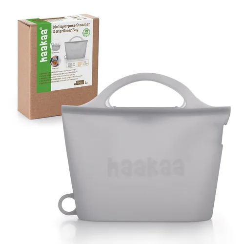 Vista 10 de Bolsa de vaporización y esterilización de microondas de silicona Haakaa para viajes, bolsas de vaporización de silicona reutilizables de 30oz/900ml