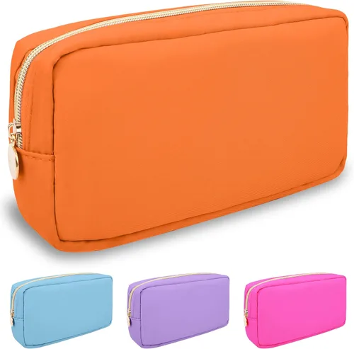 Vista 48 de izuzta Nylon Lager Pequeño Slim Mini Maquillaje Bolsa Organizador, Beige, Viajes