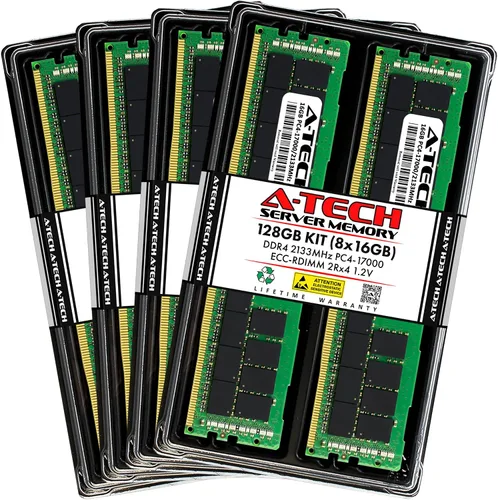Vista 140 de A-Tech 4GB DDR4 2133MHz PC4-17000 ECC RDIMM 1Rx8 Single Rank 1.2V ECC Registered DIMM de 288 pines Módulo de actualización de memoria RAM