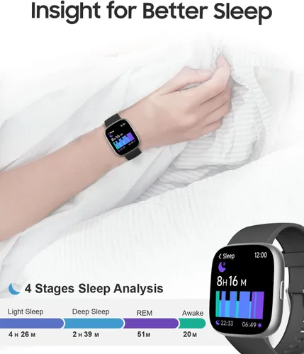 Vista 6 de TOOBUR Reloj inteligente para mujeres y hombres, Alexa integrado, responder/hacer llamadas, reloj de seguimiento de actividad física de 1.83