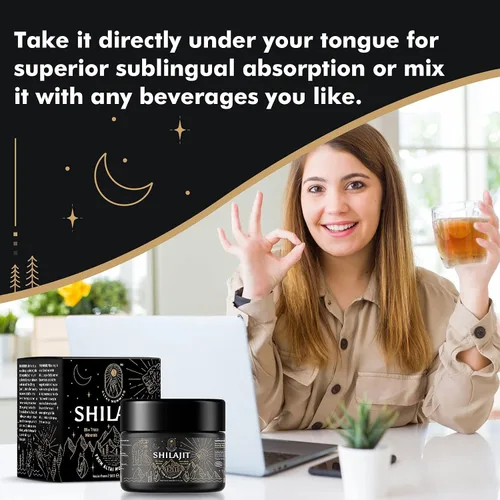 Vista 7 de Resina de Shilajit con Ácido Fúlvico y Minerales Traza, Shilajit Siberiano Original Puro con 85+ Ácido Húmico Suplemento en Gel para Energía