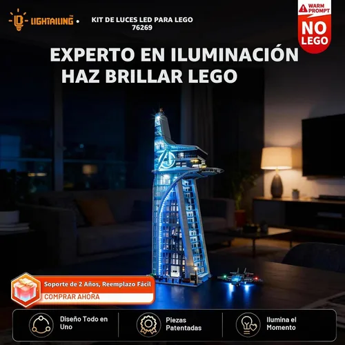 Vista 2 de LIGHTAILING Luz para Lego- 76269 Avengers-Tower - Kit de iluminación LED compatible con el modelo de bloques de construcción Lego - NO incluido