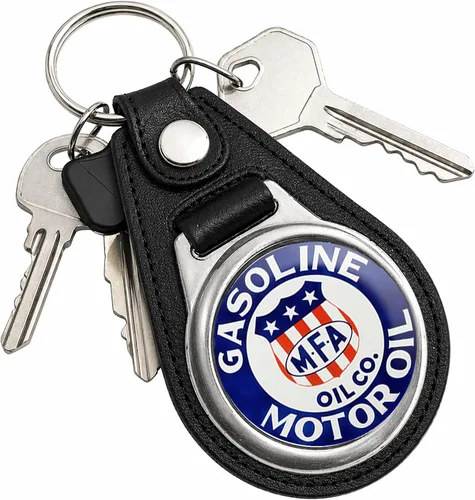 Vista 117 de Brotherhood Round Key Chain for Vintage Motor Oil, Petroleum, and