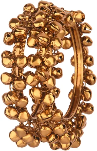 Vista 6 de Efulgenz Boho Vintage Antiguo Tribal Indio Oxidizado Bell Charm Pulsera Pulsera Conjunto Joyería para Mujer