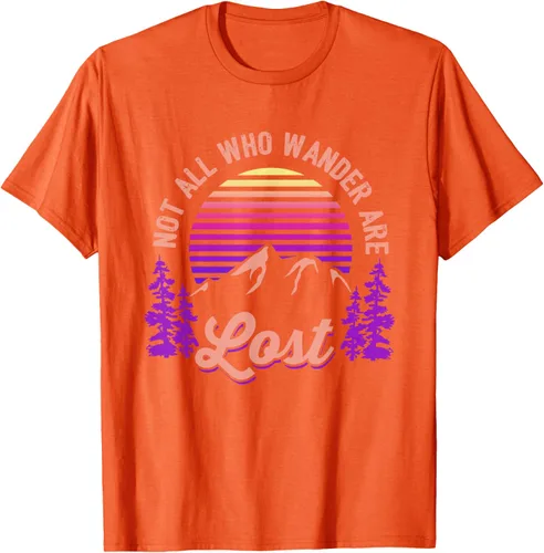Vista 99 de Not All Who Wander Are Lost Vintage Mountains - Camiseta de senderismo, Negro, S