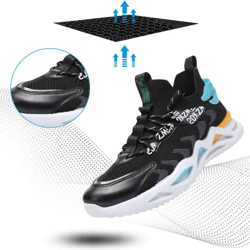 Vista 2 de KUNWFNIX Mens Running Shoes Lightweight Breathable Air Walking Tennis Shoes Mesh Workout Casual Sports Non Slip Athletic Fashion Sneakers Trainers