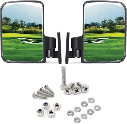 Vista 2 de 10L0L Juego de espejos para carrito de golf, espejos laterales y espejo retrovisor panorámico grande Radian extra ancho para EZGO Yamaha Club Car