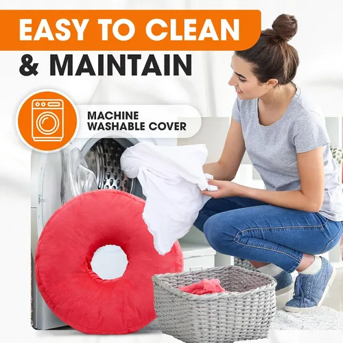 Vista 7 de Cheer Collection Almohada de dona para recuperación de piercings de oreja, almohada de lujo de microfibra para dormir de lado, para dormir