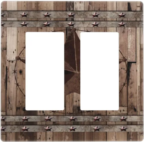 Vista 65 de Taupe Beige Marrón Gris Abstracto Arte 1-Banda Interruptor de Luz Doble de Recepción Placa de Pared Toma Cubiertas Eléctricas Decorativas Modernas
