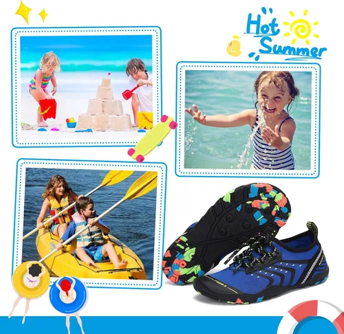 Vista 7 de SAGUARO Kids Boys Girls Water Shoes Non-Slip Quick-Dry Barefoot Aqua Shoe Outdoor Sport Beach Swimming Surfing Diving