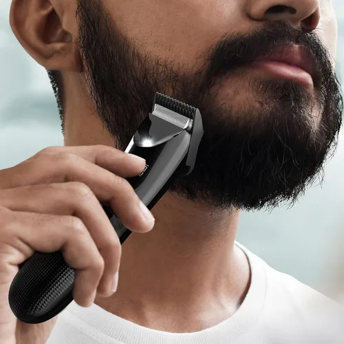 Vista 4 de Groom Essentials - Cortadora de pelo recargable, afeitadora de pelo corporal con cuchillas de cerámica, guía de corte ajustable de 3 ajustes