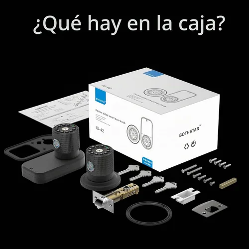 Vista 6 de BOTHSTAR Cerradura de perilla de puerta sin llave de doble cara con huellas dactilares y teclado, perilla inteligente con cilindros dobles
