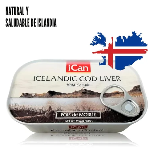 Vista 7 de Hígado de bacalao islandés Wild Caught (Foie de Morue) 4 oz (paquete de 12 latas)