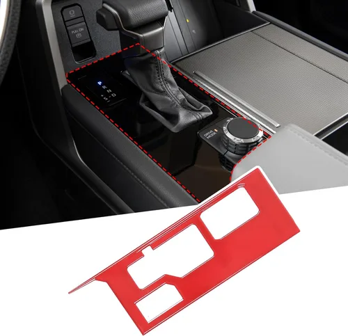 Vista 10 de Marco de protección para panel de palanca de cambios de consola central compatible con Toyot@Tundra Sequoia 2022 2023, accesorios de cubierta de Azul