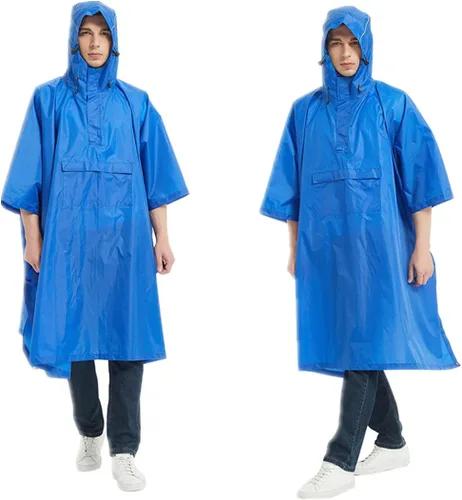 Vista 8 de UNISTRENGH Poncho impermeable Ripstop con capucha versátil, impermeable, impermeable, impermeable, para senderismo, senderismo, senderismo