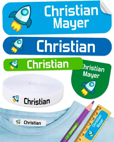 Vista 13 de 155 etiquetas de nombre personalizadas para la escuela de niños, etiquetas para planchar para ropa y etiquetas con nombre, etiquetas para ropa