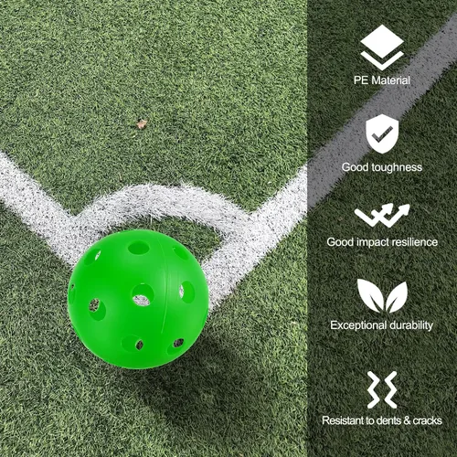 Vista 4 de PATIKIL Bolas de pickleball al aire libre, con agujeros, bolas de pickleball para aficionados, deportes en interiores y exteriores, Pasto verde