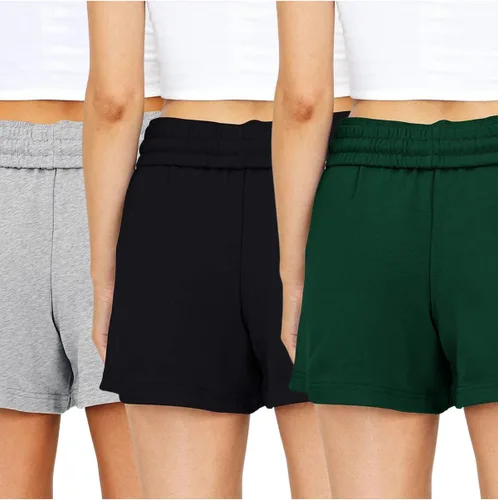 Vista 36 de AUTOMET Pantalones cortos deportivos para mujer, estilo casual, con cordón, cómodos, elásticos, de cintura alta, con bolsillos