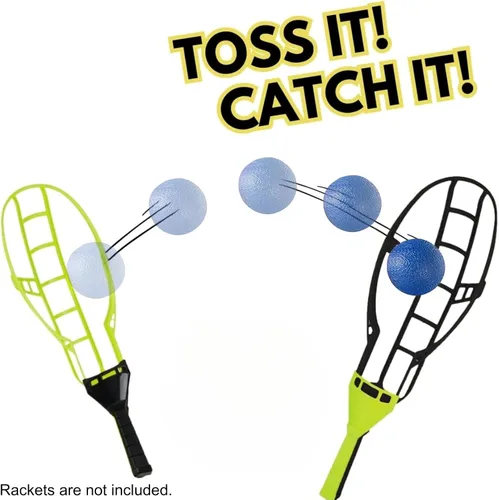 Vista 2 de Liberty Imports 6 piezas de repuesto para Trackball Sport Chuck and Catch Ball Lacrosse plástico bolas ligeras de juguete para juegos clásicos