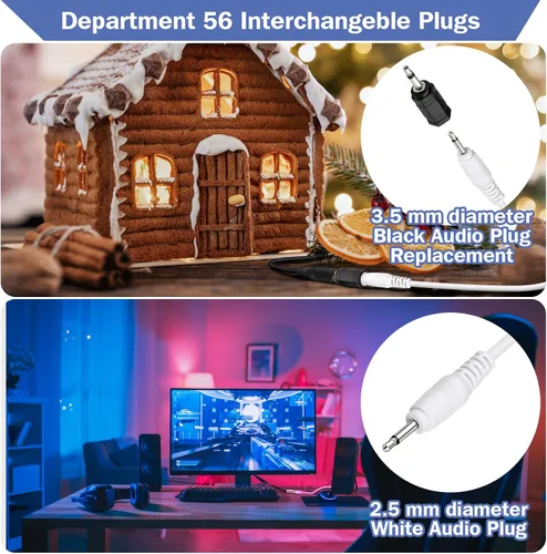 Vista 3 de LaWana Adaptador AC/DC compatible con Department 56 Village Accessories 5655026 56.55026 55026 3V Cable de alimentación para Departamento 56 Sistema
