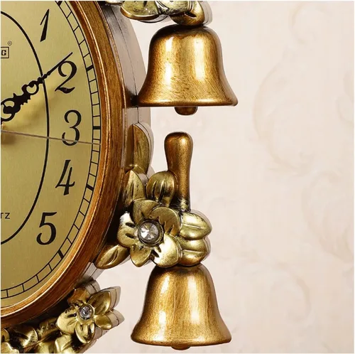 Vista 4 de Reloj retro con repisa, reloj de escritorio, sala de estar, reloj de péndulo, decoración de mesa, reloj de mesa, reloj de escritorio, reloj retro