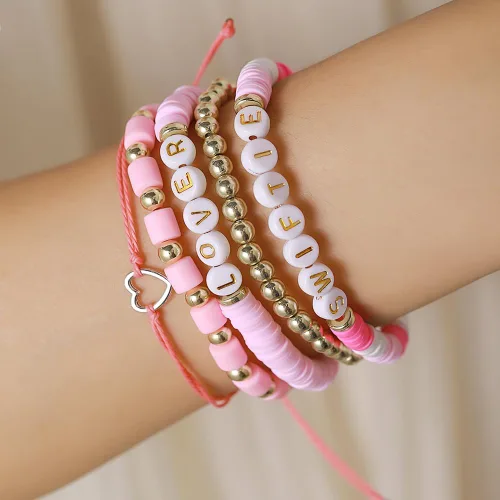Vista 3 de Taylor Friendship Bracelets, Inspiring Bracelets for Women Girls,1989 Lover Speaknow Midnight Tour Reputation Fearless Anti-Hero Bracelets, Hershi