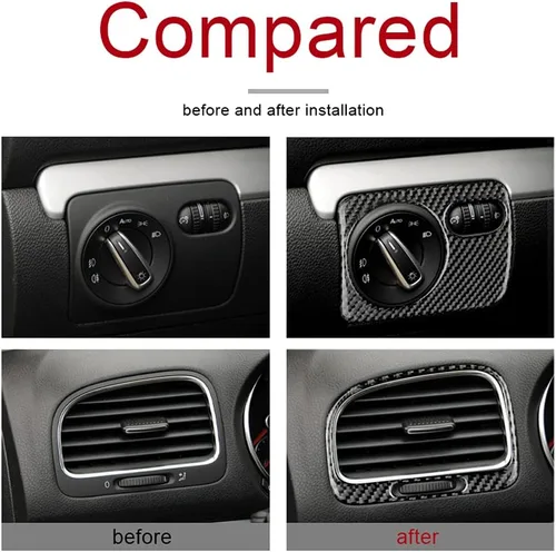 Vista 2 de AIRSPEED Adhesivo para panel de salida de aire acondicionado de automóvil y panel de interruptor de faro, ajuste interior para Volkswagen VW Golf 6