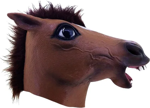 Vista 7 de Ghoulish - Máscara de caballo marrón talla única