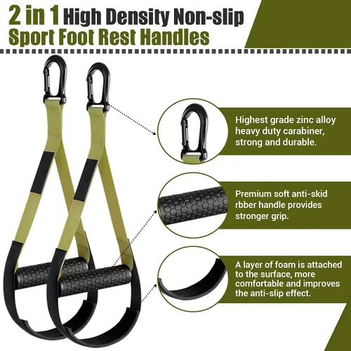 Vista 3 de Kit de Entrenamiento de Resistencia para el Hogar, Correas de Ejercicio de Resistencia con Asas, Ancla de Puerta y Bolsa de Transporte para Gimnasio