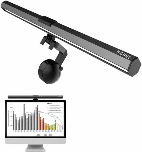 Vista 9 de Barra de luz para monitor de laptop, lámpara LED de lectura electrónica USB, 3 temperaturas de color ajustables, 10 niveles de brillo de atenuación