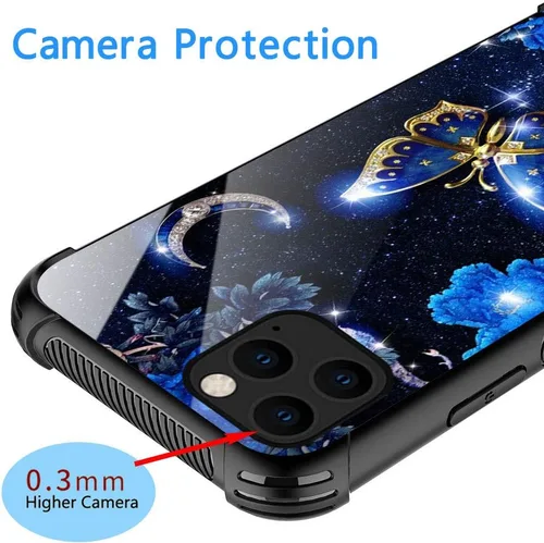 Vista 2 de Funda compatible con iPhone 12 Mini, diseño de mariposa en el espacio, compatible con funda para iPhone 12 Mini, para niñas y mujeres, a prueba