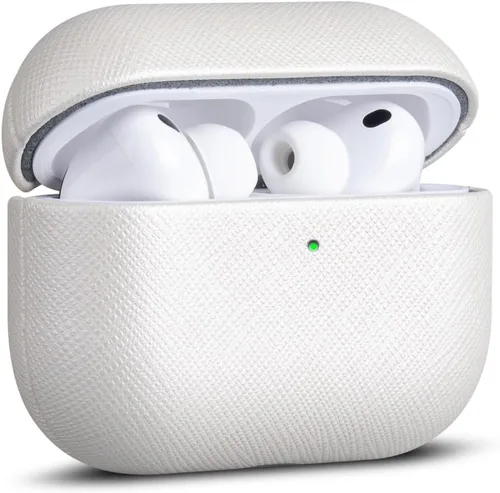Vista 10 de Haobobro Funda de piel para AirPods Pro 3, piel seleccionada respetuosa con la piel, con textura de fibra de carbono, hecha a mano, funda rígida