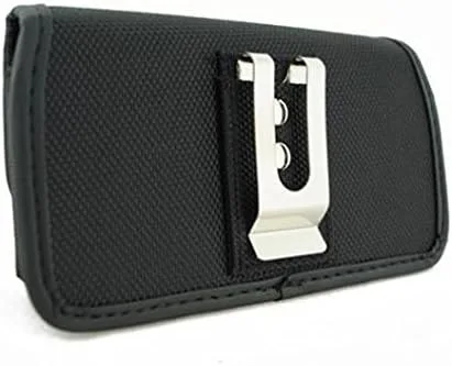 Vista 2 de Funda de lona resistente negra para teléfono móvil, funda protectora para cinturón compatible con Verizon Motorola Moto Z Play Droid – Verizon