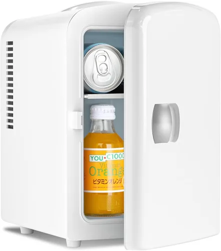 Vista 9 de Antarctic Star Mini refrigerador de maquillaje 4L con espejo para dormitorio, automóvil, oficina y dormitorio, enfriador pequeño portátil