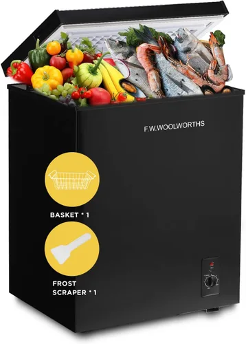 Vista 10 de F.W.WOOLWORTHS Congelador de pecho de 3.5 pies cúbicos con cesta extraíble, termostato ajustable 7 para congelador profundo, congelador compacto