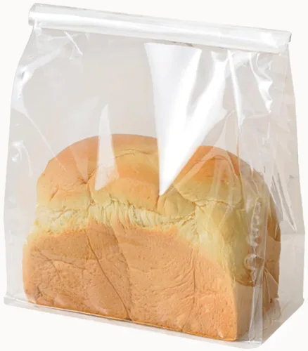 Vista 13 de 50 bolsas de pan con lazo de lata, bolsas para pan hechas de papel de algodón marrón, bolsa de embalaje de almacenamiento con ventana transparente