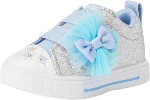 Vista 7 de Skechers Niñas Twinkle Sparks - Zapatillas con Gemas de Glitter Blanco/Rosa