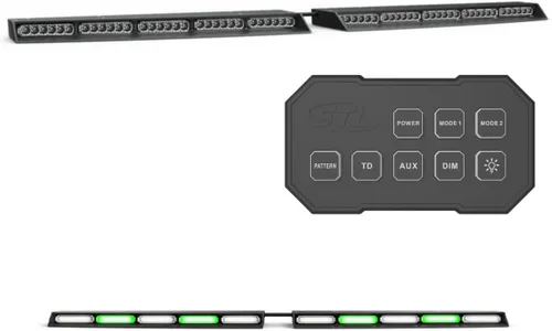 Vista 18 de SpeedTech Lights Raptor Elite TIR - Barra de luz LED estroboscópica para parabrisas superior, con soporte y caja de control, color ámbar/ámbar