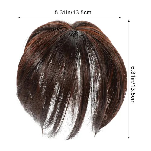 Vista 2 de Flequillos para el cabello, mini pinzas para el cabello, toppers invisibles de cabello humano con flequillo, clip en la parte superior, pelucas