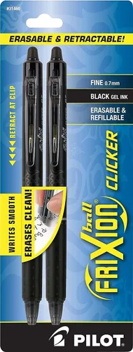 Vista 12 de PILOT FriXion 31483 - Bolígrafos de tinta de gel borrable retráctiles y recargables, punta fina, colores surtidos, paquete de 2