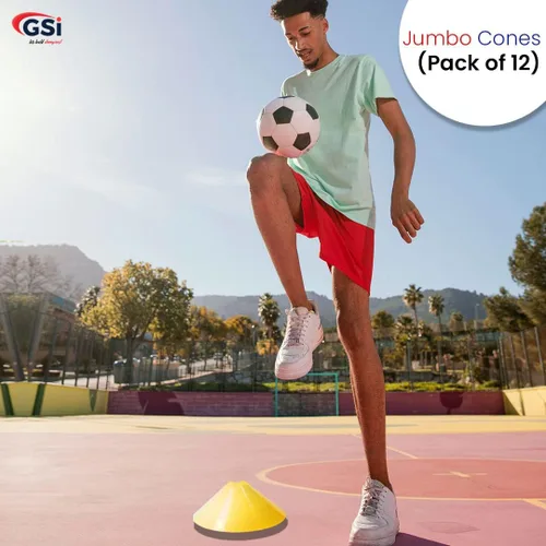 Vista 7 de GSi Conos de Fútbol Jumbo - Pack de 12 Alta Visibilidad Cono/Valla Convertible Correa de Transporte Incluida para Ejercicios