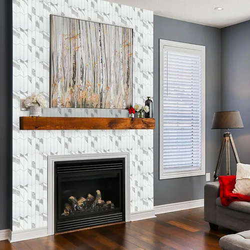 Vista 6 de HOMEART Arrow Tiles Azulejos Despegar y Pegar para Salpicadero de Cocina, Azulejos Autoadhesivos de Mármol Blanco Patrón Espiga para Salpicadero