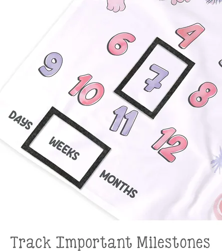Vista 5 de LOGOVISION Sesame Street Abby - Manta para bebé, 36 x 58 pulgadas, Abby M es para magia, unisex para bebé niño y niña