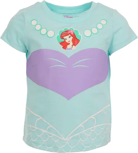Vista 5 de Disney Paquete de 5 camisetas de manga corta para niñas de princesa Blanco
