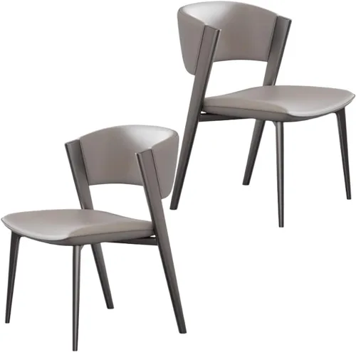 Vista 9 de YVYKFZD Juego de sillas de comedor de cuero, sillas de comedor con patas y respaldo de metal, sillas de cocina sin brazos de ocio, silla auxiliar