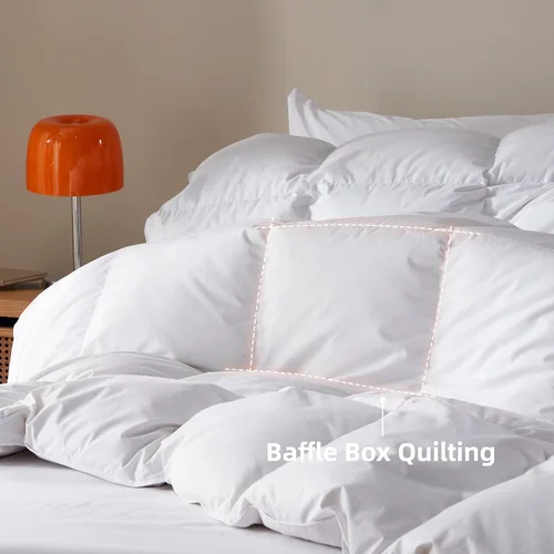 Vista 4 de Ousidan Goose Feather Down Comforter Calking Size,100% Organic Cotton Duvet Insert,All-Season Luxury Duvet Insert