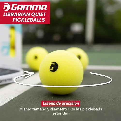 Vista 3 de Gamma Librarian Foam Quiet Pickleball Balls – Low-Noise Practice Balls with True Bounce on Any Surface – Foam Pickleballs Available in 48 Box, 3