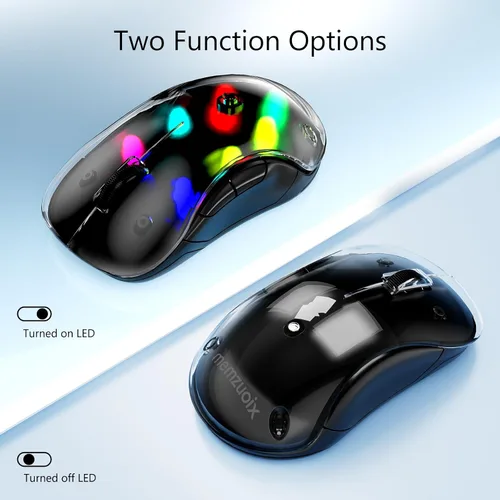 Vista 5 de Memzuoix ratón inalámbrico LED 2.4G, ratón recargable ergonómico con cubierta desmontable, ratón óptico portátil de 1200 DPI con receptor USB