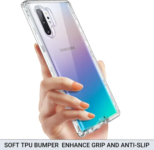 Vista 4 de ULAK Compatible con Samsung Note 10 Plus 5G, resistente a los golpes, resistente, transparente, suave, TPU funda protectora para Samsung Galaxy Note